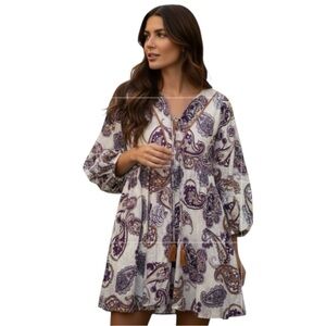 Band of the Free Lyonnette Paisley Tasseled Boho Mini New S